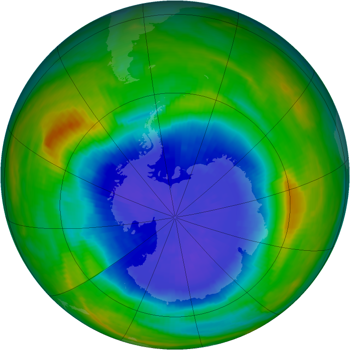 Antarctic ozone map for 27 September 1985